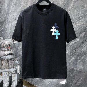Chrome Hearts 24ss color leather cross contrast short sleeves
